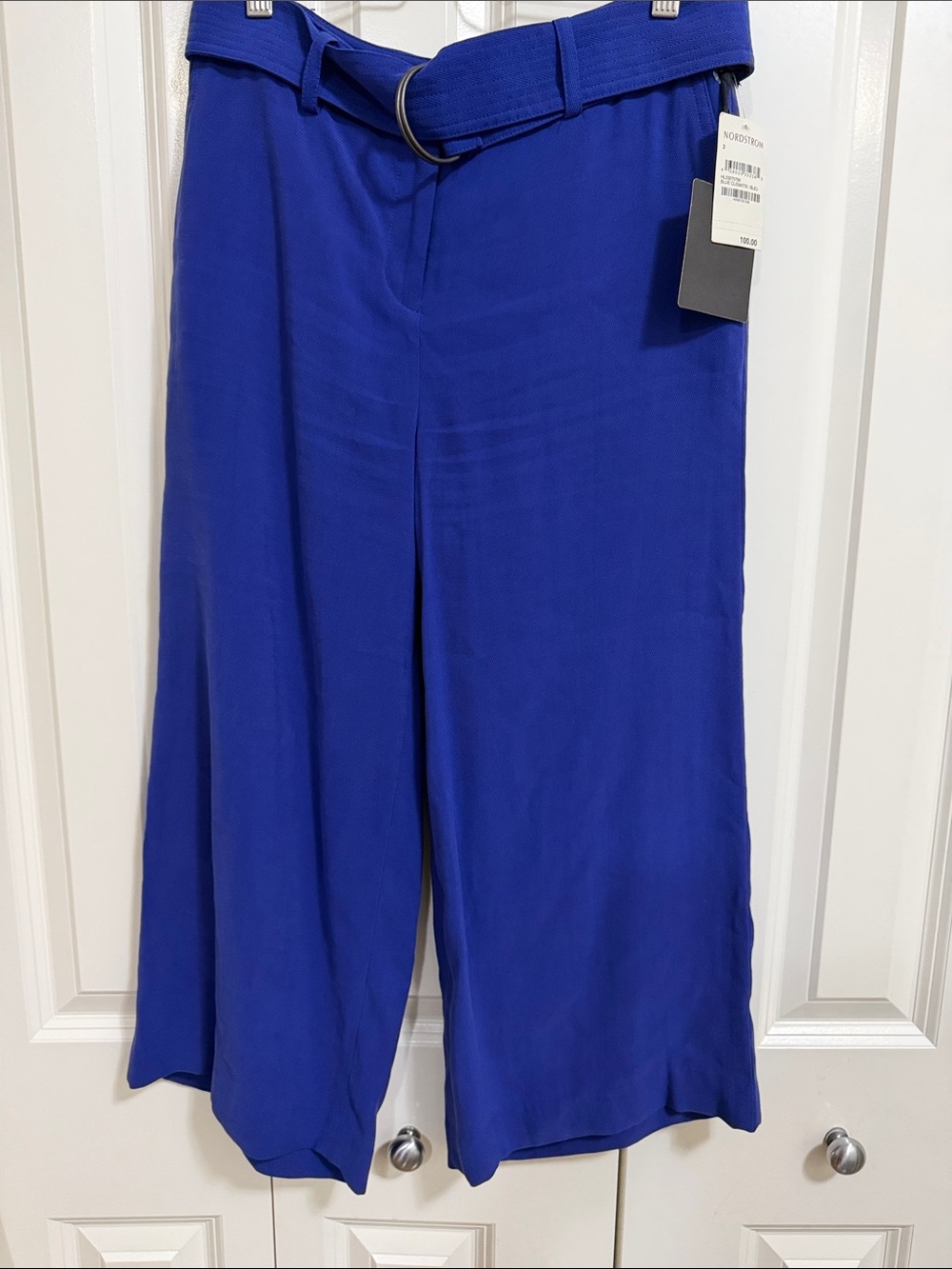 TROUVÉ Blue Clematis Belted Wide Leg Pants | Size 2 | NWT